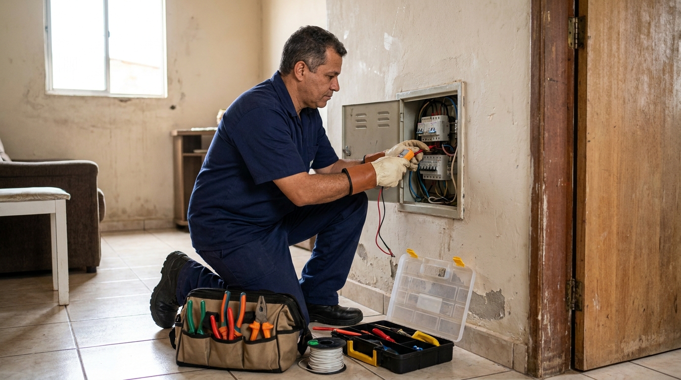 Eletricista com ferramentas em São Carlos‑SP