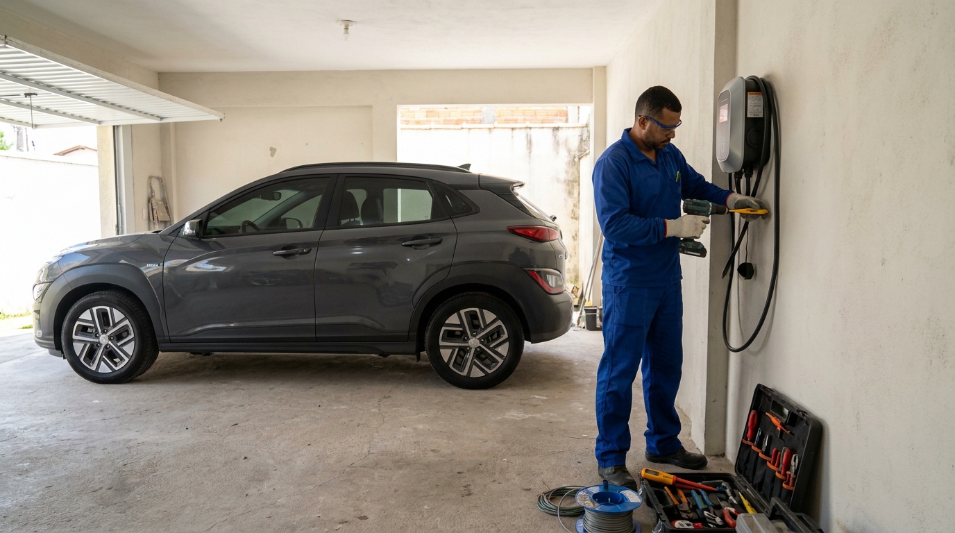 Instalacao de carregador de carro eletrico em São Carlos‑SP