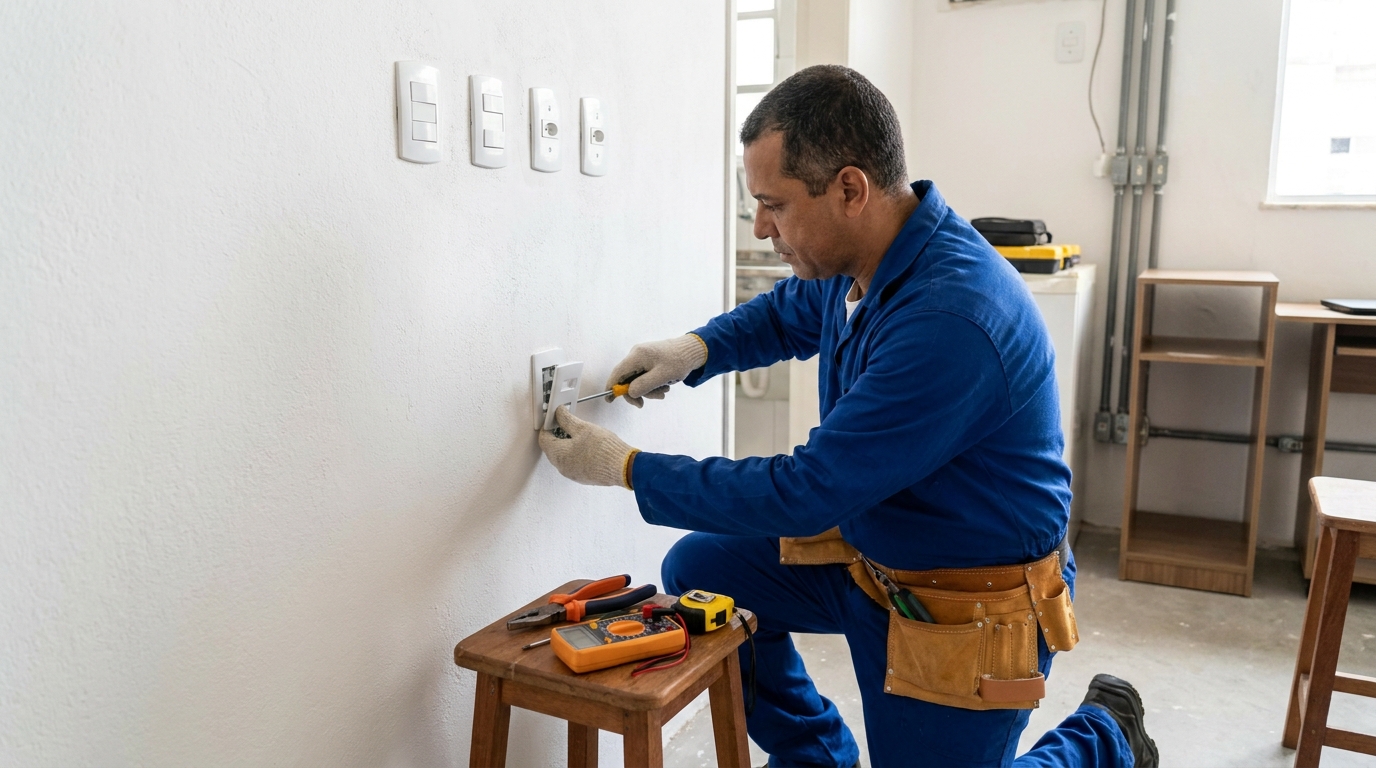 Instalacao de tomada e interruptor profissional em São Carlos‑SP