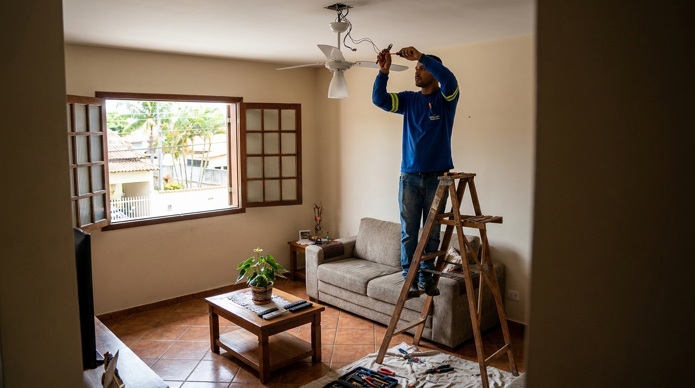 Instalacao de ventilador de teto profissional em São Carlos‑SP
